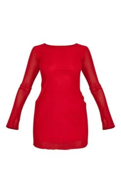 Mini Robe Rouge à Manches Longues En Mesh -Zeze Vetements Magasin 9b3601ce9c6f067fcd4655d488d6d8ec29b01d49 cnc7064 5