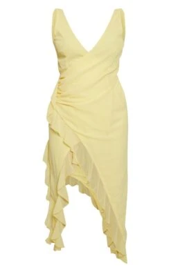 Robe Mi-longue En Mousseline De Soie Jaune Citron Drapée à Volants 11 Robe Mi-longue En Mousseline De Soie Jaune Citron Drapée à Volants -Zeze Vetements Magasin 9d37cc0236f12f995e6a3b4b9925aa688ad1da28 cne2993 5