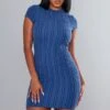 Robe Moulante Texturée Bleu Marine à Mancherons -Zeze Vetements Magasin 9e039c6eb9dd0ed077c4db599f39ad2fd0cb79c8 cnd2190 1