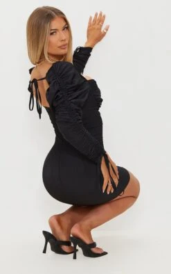 Robe Moulante Tissée Noire à Manches Longues Et Bonnets Froncés -Zeze Vetements Magasin 9f3e00dac02a23d6f8af87e847f7126db9053457 CMW3758 3