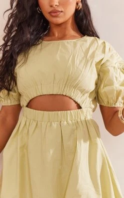 Robe Droite En Coton Et Popeline Vert Sauge à Manches Bouffantes -Zeze Vetements Magasin a028723ab36a1e049ab63498cde892e47e82b712 cnd1209 4