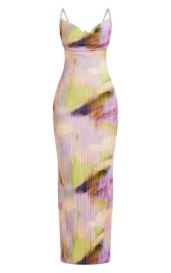 Robe Longue Plissée Multicolore à Imprimé Aquarelle Et Bretelles -Zeze Vetements Magasin a07b5eb263d1e931f25376cd32636600809aa002 cmz2307 6