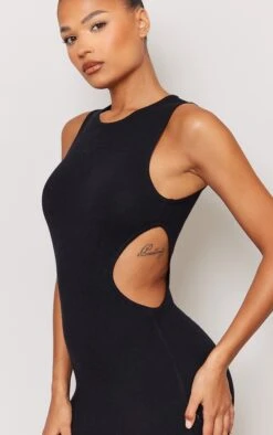 Robe En Maille Tricot Noire Découpée Sur Les Côtés -Zeze Vetements Magasin a443e9f18e81b277c5858345a827df8f5069d64a cnc8724 4