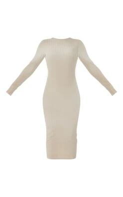 Robe Mi-longue Avoine En Maille Côtelée Large à Dos Noué -Zeze Vetements Magasin a4cd3adec4ac17414e2e78718dbfd72f9a3c6627 cnd4074 5