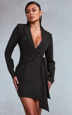 Robe Blazer Cache-coeur Noire