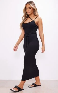 Robe Longue Côtelée Noire à Ceinture -Zeze Vetements Magasin a5627bfa40feccda9fd856f1b0c92b9a0011f7de cnd5404 3