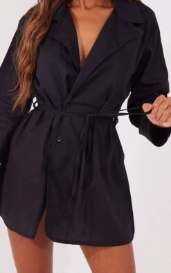 Zero Robe Chemise Noire Nouée Sur La Taille à Col En V Et Poches -Zeze Vetements Magasin a5b2f205ac56da2fd24c54b18e00d3f7d75edb48 cna3096 4