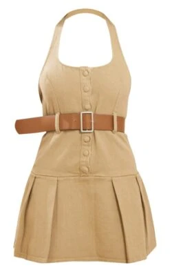 Mini Robe Dos Nu En Jean Marron Clair à Ceinture Tressée Et Jupe Plissée -Zeze Vetements Magasin a6196eb6424c7b8f067e23ee543f77d8b731fce6 cnd1887 5