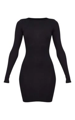 Robe Moulante Basique En Jersey Noire à Manches Longues -Zeze Vetements Magasin a75fb2200ba653a1da3f9b37310992dbf56b873c clv9836 5