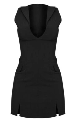 Robe Moulante Décolletée Noire Sans Manches à Détail Poches -Zeze Vetements Magasin a81f4818dcd230b1c1d74348d94f3eee5f3805b7 cnd4065 5