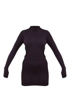 Robe Moulante Côtelée Structurée Noire à Découpes Et Col Montant -Zeze Vetements Magasin a8e7f73f11c6b6a84795678e6085f5fa951d6592 cna6595 5