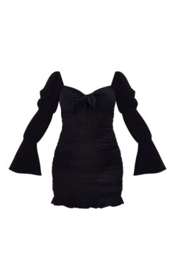 Robe Moulante Noire Froncée Nouée Devant -Zeze Vetements Magasin a9e32d81b564e0e24415fedecf01fad519dc4b22 cnc8274 5