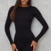 Robe Moulante Basique En Jersey Noire à Manches Longues -Zeze Vetements Magasin aa577f19b187fecfc155de28588cbc00c3210e3d clv9836 1