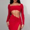 Robe Très Moulante Découpée Rouge à Manches Longues Et Jupe Nouée -Zeze Vetements Magasin aff3280ba6ad4559fa59607adf0b917e47a0ec43 cnd0415 1