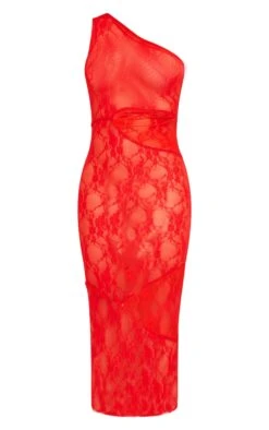 Robe Longue Asymétrique Transparente En Dentelle Rouge à Découpes -Zeze Vetements Magasin b031a711dfd126623e106a9fd453acf63e61051f cne3800 5