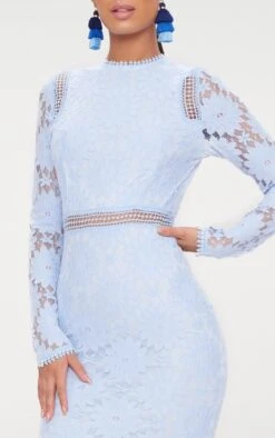 Robe Moulante En Dentelle à Manches Longues Bleu Poudré -Zeze Vetements Magasin b13a5e305934a59deada5996e99ba59654eae83c CLU8591 5