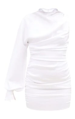 Robe Moulante En Maille Blanche à Manche Unique Et Fronces -Zeze Vetements Magasin b2335abc6a2e2e47714d8a8da9619e5ad431822e cms6982 6