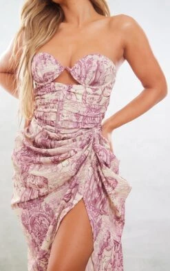 Robe Mi-longue Drapée Froncée Multicolore Imprimé Renaissance à Armatures -Zeze Vetements Magasin b2d75339ce0a0de79ef1960bc5ea86b816c76cd0 cne1415 4