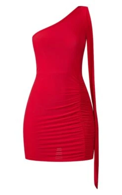 Robe Très Moulante Asymétrique Drapée Rouge à Fronces -Zeze Vetements Magasin b501c6eded78d239a461d8d73d21c8084abb62e0 cnc7766 5