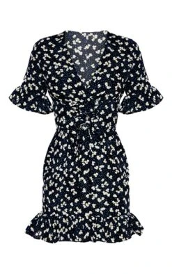 Robe Bleu Marine Imprimé Floral à Détail Corset -Zeze Vetements Magasin b5518aebda5f9dae347e5458582d9a9cb92edc8a CMF5140 3