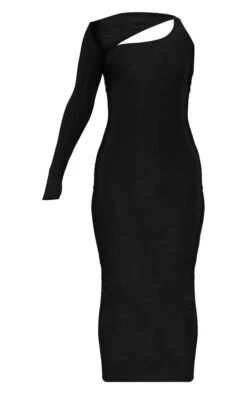 Robe Moulante Mi-longue Asymétrique Noire à Bretelle Unique -Zeze Vetements Magasin b62b4d91e3b1f112d24974d674edadfa5abe49ee cnc3488 5