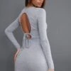 Robe Moulante En Jersey Gris Chiné à Dos Nu Noué Et Manches Longues -Zeze Vetements Magasin b7ec7eb904bee9e4e772fb2b1f2651d3aa5c700f cnd1259 1