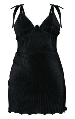 Robe Droite Plissée Noire à Bretelles Nouées Et Bonnets -Zeze Vetements Magasin bcc25de97a3405cbae60b897a1bdf4da5f60fc4e cnd7543 5