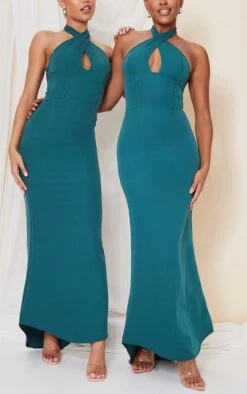 Robe Longue Style Corset Vert émeraude Croisée Devant -Zeze Vetements Magasin be117da2eb0b20ee33f8287cd6f86b45ad1c01f7 cmu3614 5