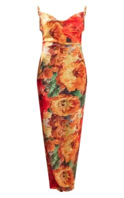 Robe Longue Lacée Dans Le Dos Orange Fleurie En Mousseline De Soie Transparente -Zeze Vetements Magasin be2c9b32eb8d4d1d60f63b9babd272a463541b76 cnd7592 5