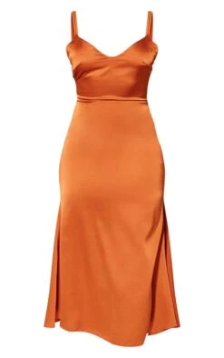 Robe Longue Satinée Rouille à Doubles Bretelles Nouée Dans Le Dos -Zeze Vetements Magasin be5538765a9c133772f431e0e64ef84b6d06776d cne1546 5