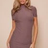 Robe Moulante En Jersey Doux Taupe à Col Montant -Zeze Vetements Magasin bf3a7483dc7e74d371e632f9b0227cf4a84e5344 cnd1312 1