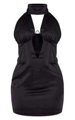 Robe Moulante Satinée Noire à Corset Armatures Et Col Montant -Zeze Vetements Magasin c13352d82a0f766ee74d02f9334fb74a8a4f656f cnc7782 5