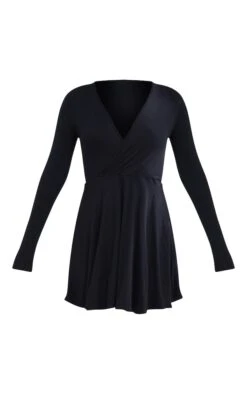 Robe Patineuse Manches Longues Noire En Jersey Style Cache-coeur -Zeze Vetements Magasin c22865ed6fbb33bd9b3eed9110941b9c4dcc07aa clu6809 5