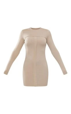 Robe Moulante En Jersey Gris Pierre Manches Longues à Détail Coutures -Zeze Vetements Magasin c4fc2639db82405de9319609bb4c721280e0e403 cnd4064 5