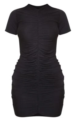 Robe Tee-shirt Noire Froncée Devant -Zeze Vetements Magasin c73aa8dbb4542e809268d7df9d4df3377238a97f cmf4131 3