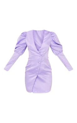 Robe Blazer Asymétrique Lilas Satinée à Manches Bouffantes -Zeze Vetements Magasin cbb0898f393bf4f1cdcc0fc17abb65cd8cedbbb7 cmw5579 5
