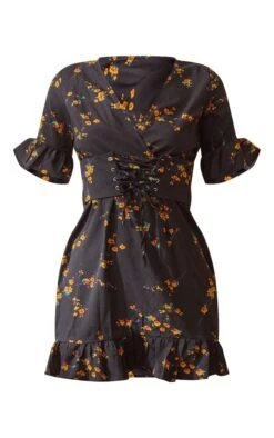 Robe Trapèze Noire à Imprimé Floral Et Corset -Zeze Vetements Magasin cd319ea9a7e4e7a785659ee581e8adb268bafd91 clt6693 5