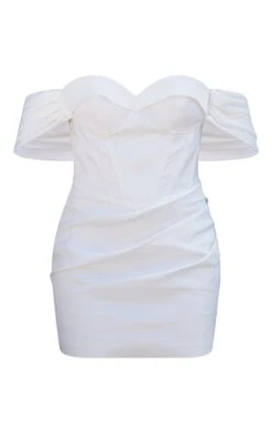 Robe Moulante Blanche à Manches Drapées Détail Bonnets -Zeze Vetements Magasin cdc7bbf0f54529cd6c0b4972ef45770a4be34cc7 cnd9179 5