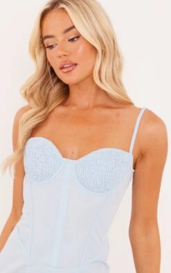 Robe Corset Moulante Tissée Bleu Vif à Buste Froncé -Zeze Vetements Magasin d0b9029d3559206ae1cff2d7d8c112bd42ecb78e cne8498 4