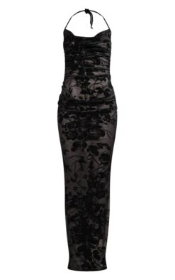 Robe Longue Fleurie Noire Floquée Transparente Froncée à Bretelles Et Dos Nu -Zeze Vetements Magasin d4da9d1a4d59b0da75aa8cc239b3c80be28c7a0c cnd5825 5