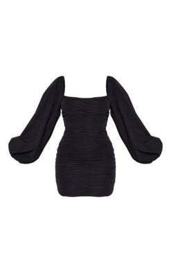 Robe Moulante Noire à Manches Ballon Froncées -Zeze Vetements Magasin d5a76f7a4bd541e460c93ef01774e5119bc2fd48 cmf8652 3