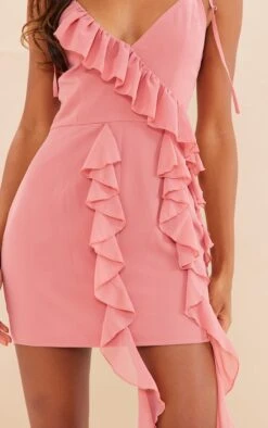 Robe Droite En Mousseline De Soie Rose à Volants Drapés -Zeze Vetements Magasin d6defd1ad1c233e42a0ae9c5ee178fef65cbbb17 cnd2218 4