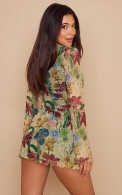 Robe Droite En Mesh Gris Pierre Fleuri à Détail Buste -Zeze Vetements Magasin d928d6110c58a077d39b9b0735294321bfc45fee cnb1077 2