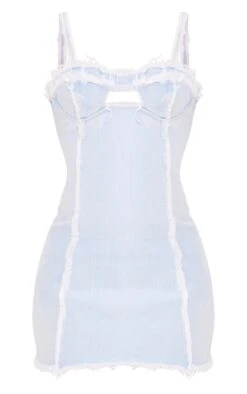 Mini Robe En Jean Bleu Clair Délavé à Détail Bonnet Et Ourlet élimé -Zeze Vetements Magasin db94534976f69233bab7e874d6b766947257537e cnd1886 5