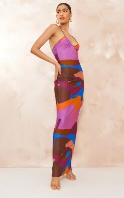 Logic Robe Longue Rose Impirmé Abstrait Plissée à Bretelles Et Dos échancré -Zeze Vetements Magasin dbc86bced8596425f98a2e4fccb849748f817b34 cne8714 3