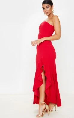 Robe Longue Asymétrique Fendue Rouge -Zeze Vetements Magasin dbd4cd0ce59ed674dd0d3043e059a3e3e3eda9f9 cmf6576 4