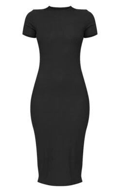 Robe Mi-longue Noire Côtelée à Col Ras-du-cou -Zeze Vetements Magasin dc81d73d541d9a3d6cde3f1ba8e16dc2ad79a10b cmc9022 5