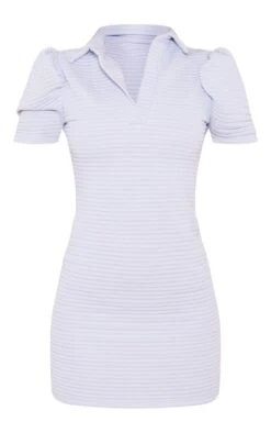 Robe Moulante Bleu Cendré Côtelée à Manches Courtes Bouffantes -Zeze Vetements Magasin dd1da9fb0d1d036e08ff25028b3d6b41117c8796 cnb1081 5