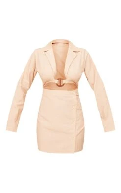 Robe Blazer Effet Lin Gris Pierre Découpée à Détail Empiècement -Zeze Vetements Magasin ddb59c3c46ceb8c7e63fd2d177fe11a2e3309b00 cne1359 5