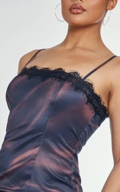 Robe Droite Marron Imprimé Abstrait à Bretelles Et Détail Dentelle -Zeze Vetements Magasin dead60ec937b5b802ce15f9b24f054aebe61a3f2 cnc8297 4